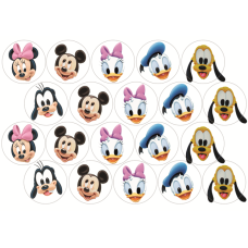 TBabyD6C Set 20 caketoppers de vafa Baby Disney cap Mickey Minnie Donald Daisy Pluto Goofy bebelusi d5cm